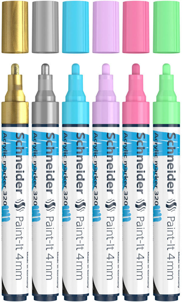 Schneider Paint-It 320 akryylimaalikynät 4 mm, pastelli
