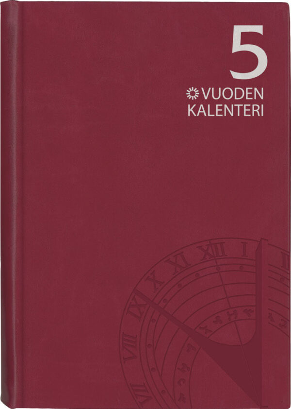 5 vuoden kalenteri, päiväämätön, viininpunainen 2025