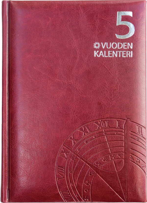 5 vuoden kalenteri, päiväämätön, viininpunainen 2026